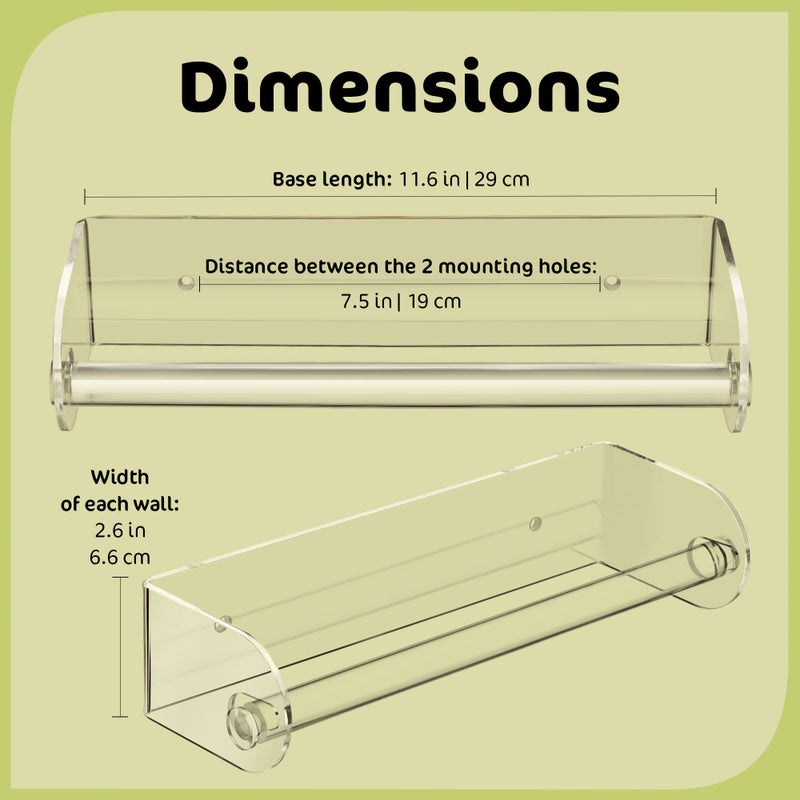 Srenta Clear Acrylic Paper Towel Holder Wall Mount Paper Towel Holder Under Cabinet, Wall Mounted Undermount Hanging Paper Towels Holder Dispenser, Holds Jumbo Rolls, Adhesive Strips & Screws Included - Image 5